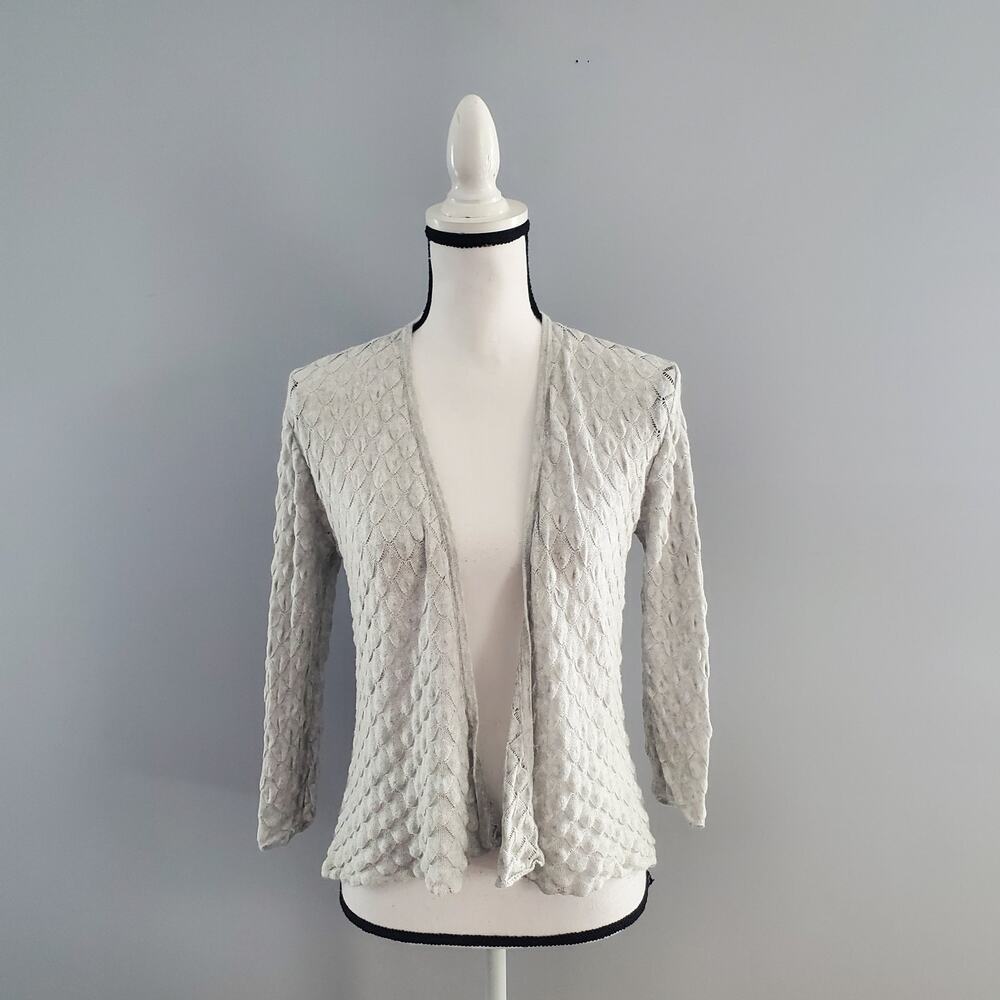 Belldini Lightweight Gray Open Knit Open Cardigan S